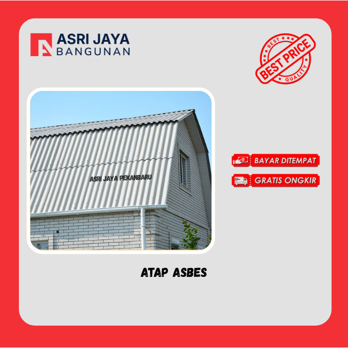 Atap Asbes Ukuran 80cm x 180cm ( Harga Per kodi )