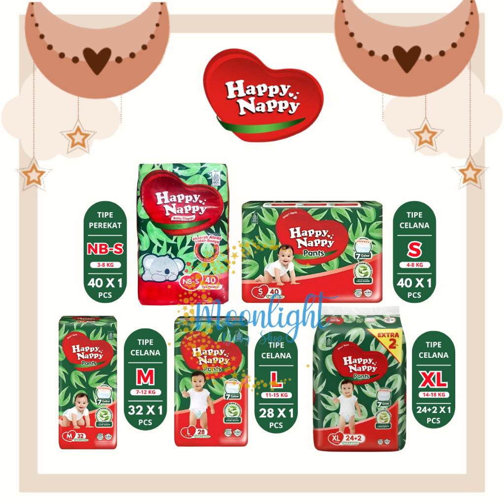 Happy Nappy Smart Pants Popok Bayi Celana S40/M32/L28