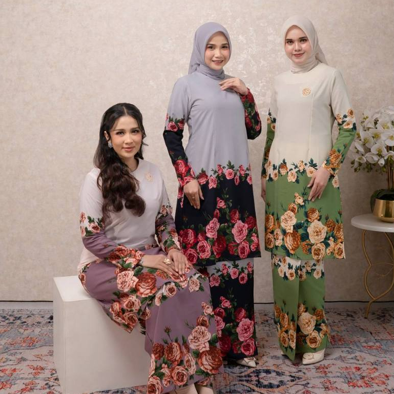MELAKA SET KURUNG - ONESET MELAYU MOTIF - SETELAN ROK JASMINA PRINTING - SERAGAMAN - MELAYU SET