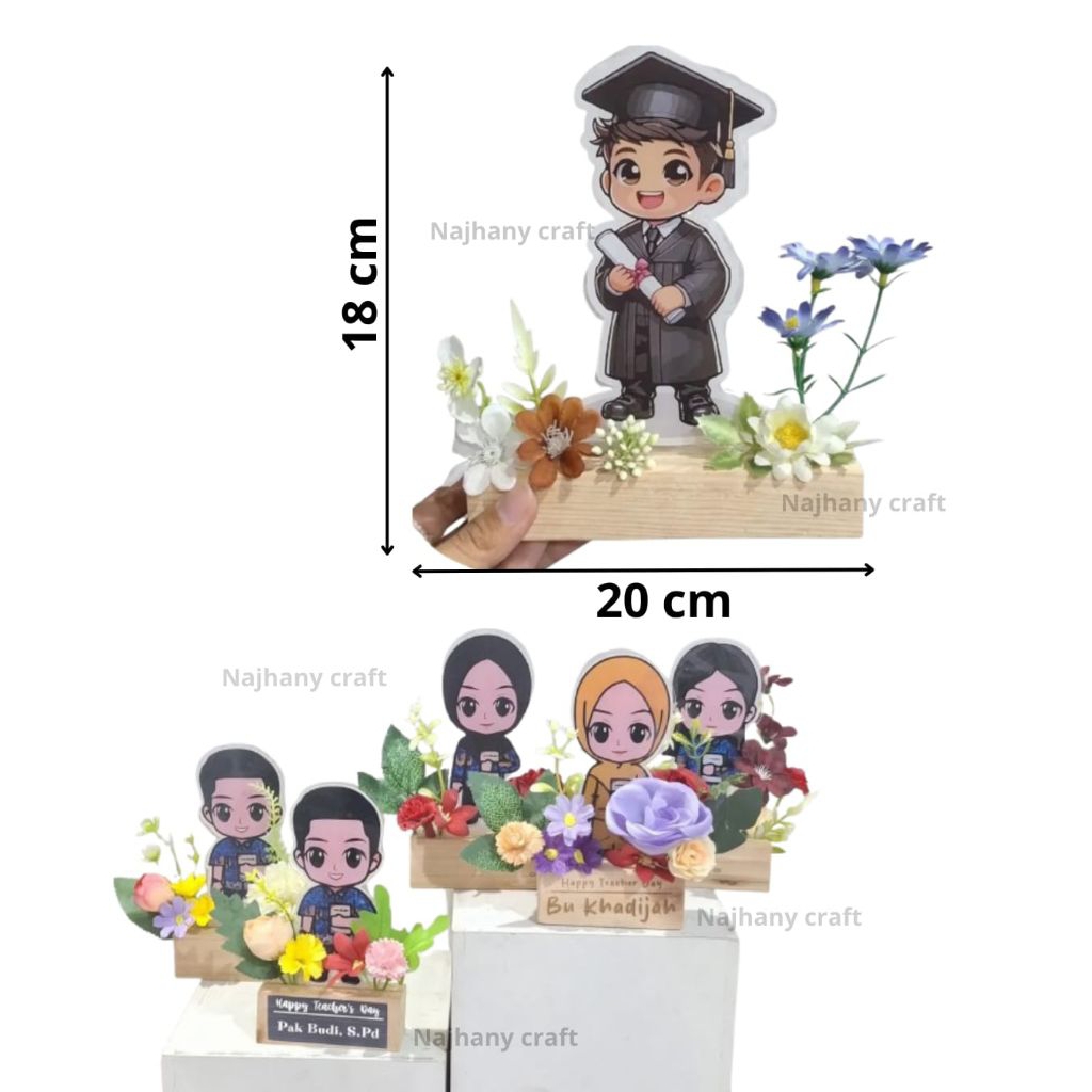 (READY SIAP LANGSUNG KIRIM)PIALA AKRILIK, STANDING AKRILIK, PLAKAT HARI GURU, PLAKAT WISUDA, FREE PA