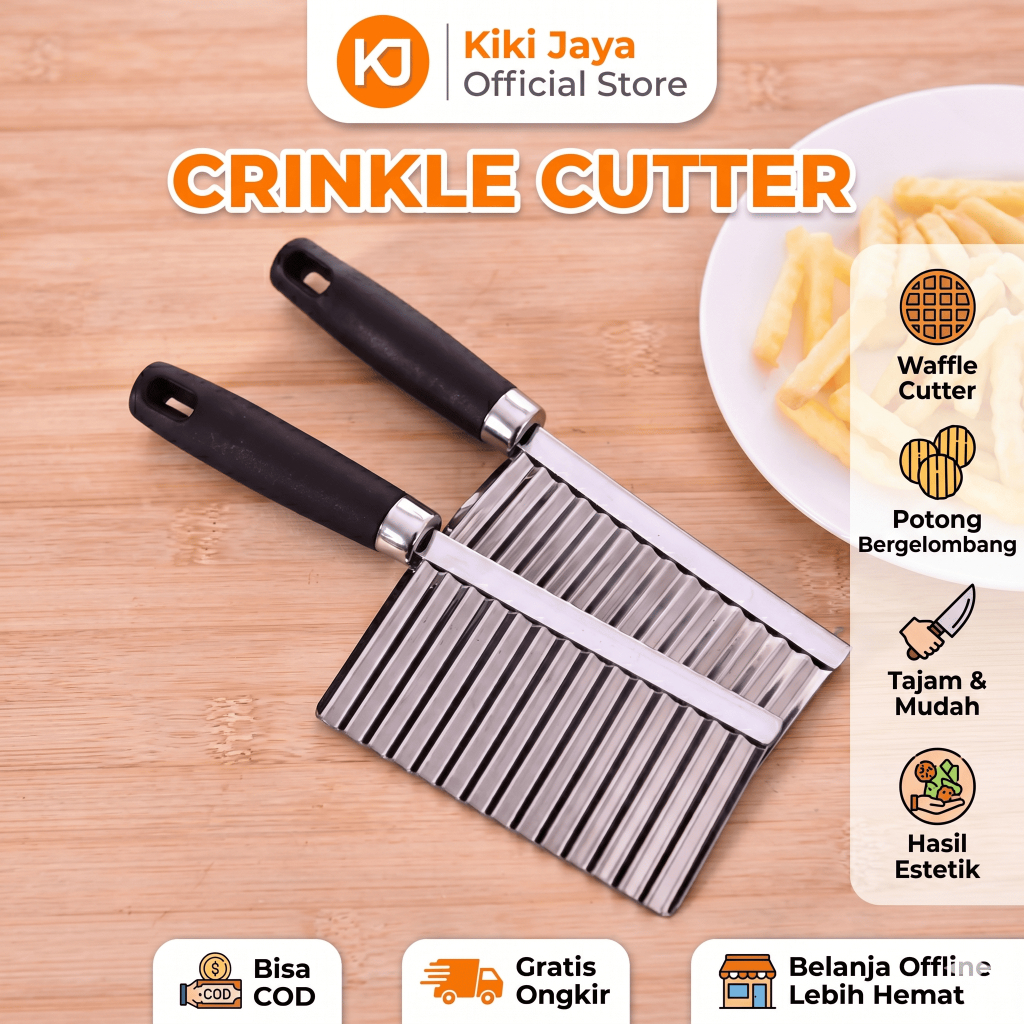 [KIKI] Pisau Ulir Gelombang Stainless Steel Tajam Anti Karat Pemotong Gerigi Sayur Kentang Wortel Ti