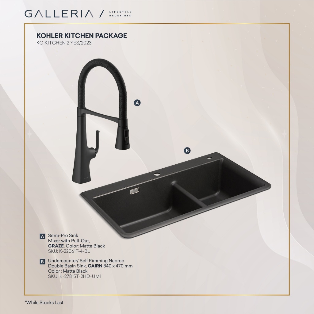 Kohler Kitchen Package / Kohler Paket Sink Dapur dan Keran
