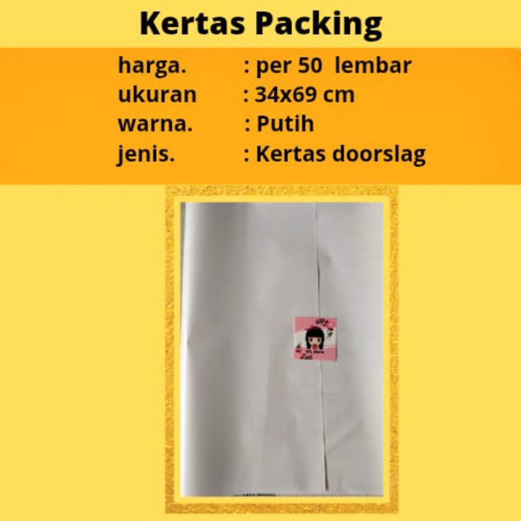 KERTAS PACKING SURABAYA 50 pcs (34*69 cm) kertas doorslag wrapping paper kertas duslak kertas wrap k