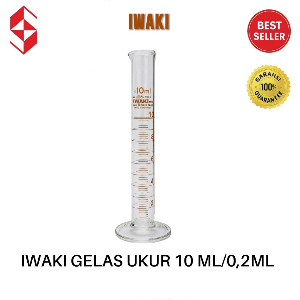 Iwaki gelas ukur 10 ml/0,2 ml