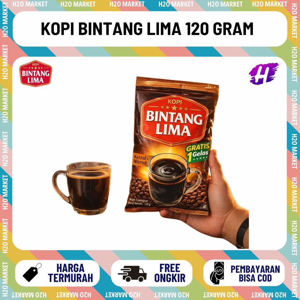 KOPI BINTANG LIMA BUBUK INSTAN KOPI 120 GRAM SACHET KOPI BINTANG LIMA KAPAL API 5 BINTANG NIKMAT
