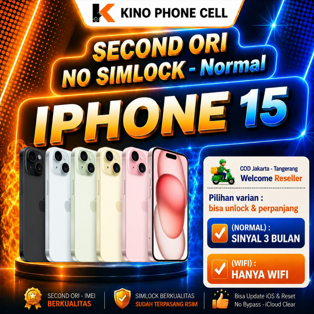 IPHONE 15 Second 128GB 256GB Normal Fulset Back Skin Carbon 15 Inter Mulus Fulset kino phone cell