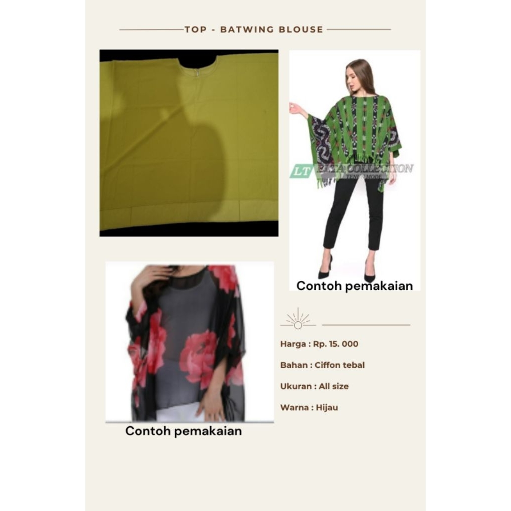 Blouse Kondangan Batwing Hijau