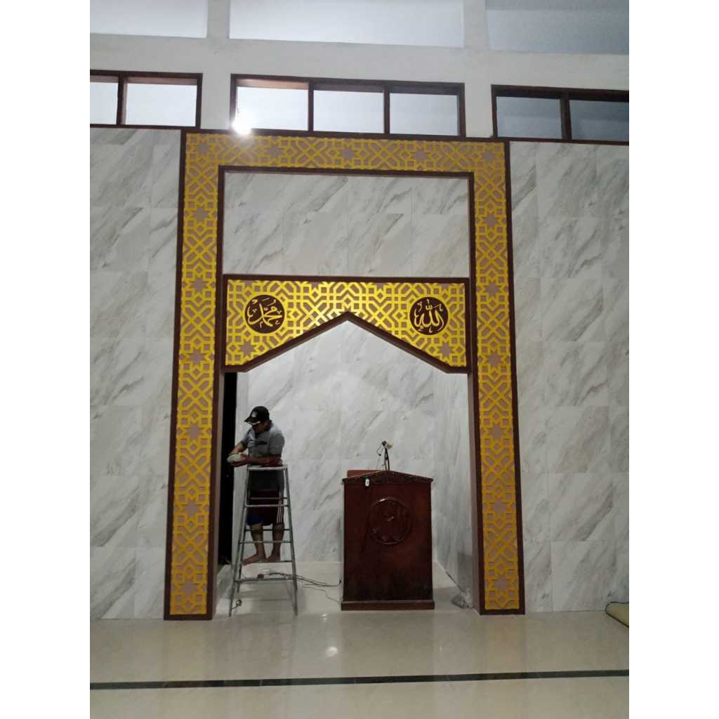 ORNAMEN MIHRAB GRC MASJID MINIMALIS DI KELURAHAN BINTARO TANGERANG SELATAN