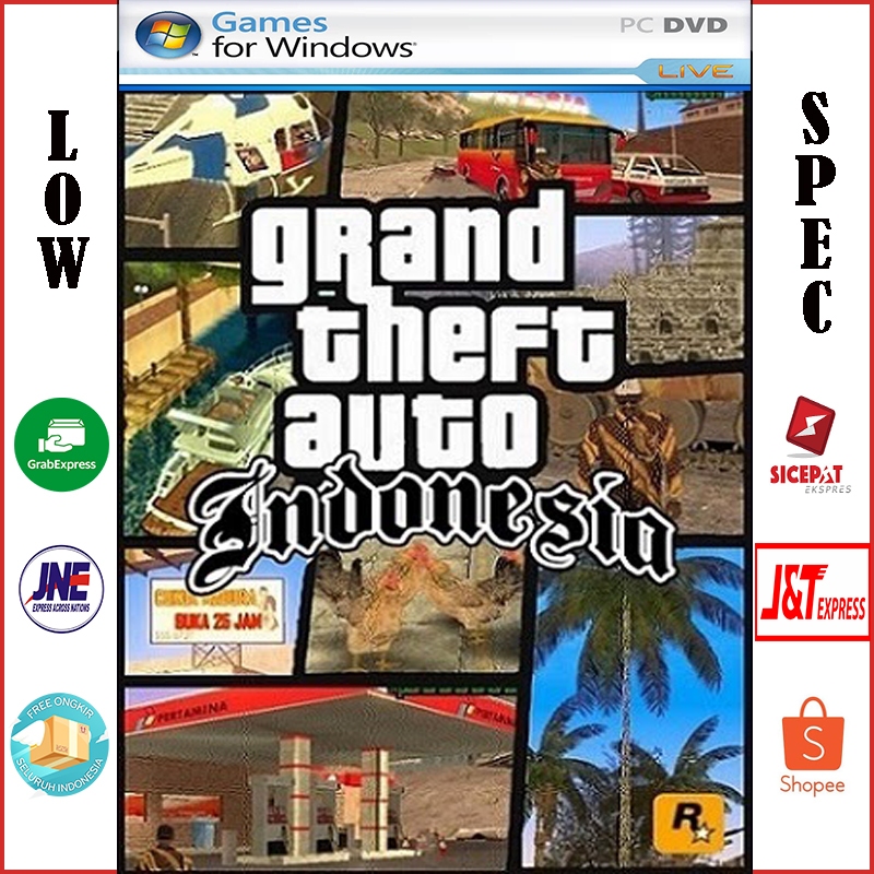 GTA SAN ANDREAS MOD INDONESIA PC DVD GAME GAMING LAPTOP KASET KOMPUTER CD GAME