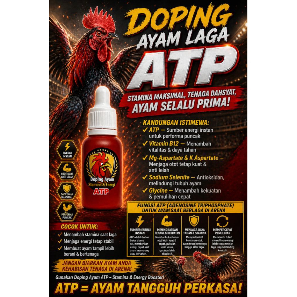 Doping Ayam Laga | Ayam Bangkok | Ayam Laga ATP – Stamina & Energy Booster Ayam Aduan