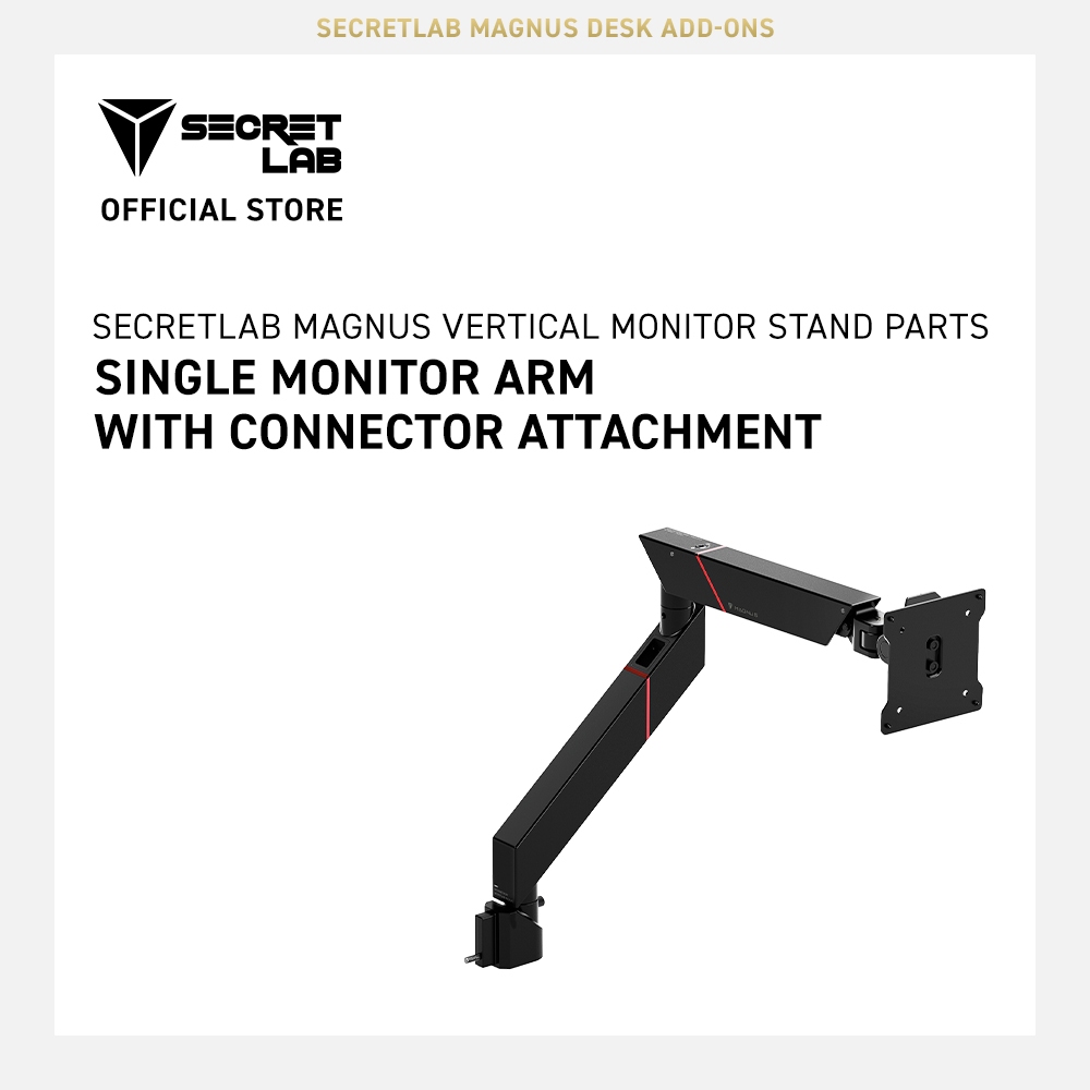 Secretlab Single Monitor Arm Add-On (Designed for Secretlab MAGNUS Vertical Monitor Stand)