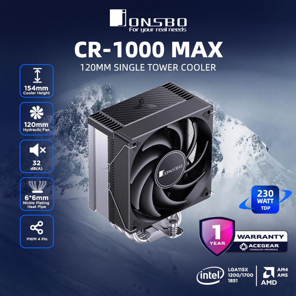 Jonsbo CR-1000 MAX - Single Tower 6 HeatPipe - Air Cooler - CPU Cooler - FAN CPU