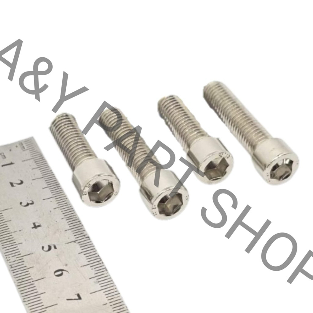 Baut 11 Sebelas M7 7mm kunci 11 plus Mur panjang 2cm 2,5cm 3cm 4cm 5cm
