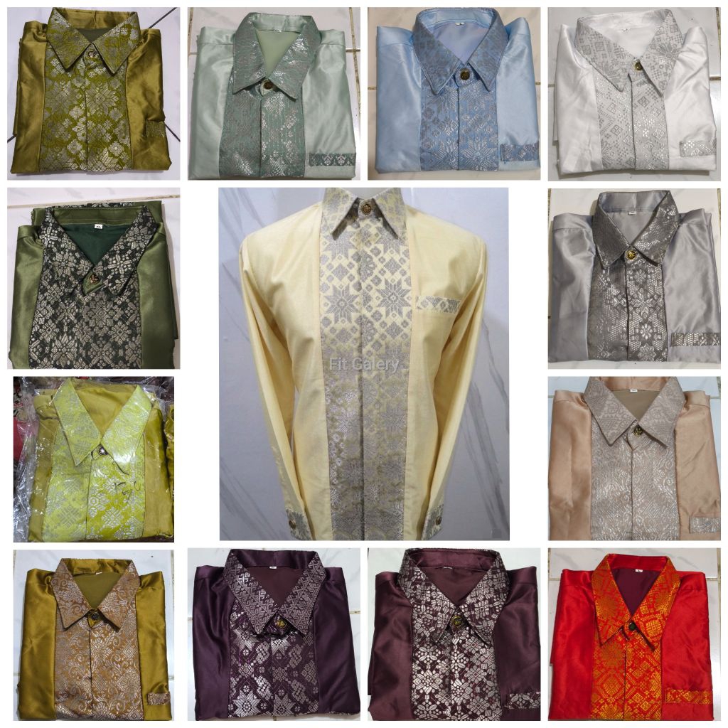KEMEJA SONGKET PRIA SESI 2/ KEMEJA WARNA APA  SAJA / KEMEJA ANAK