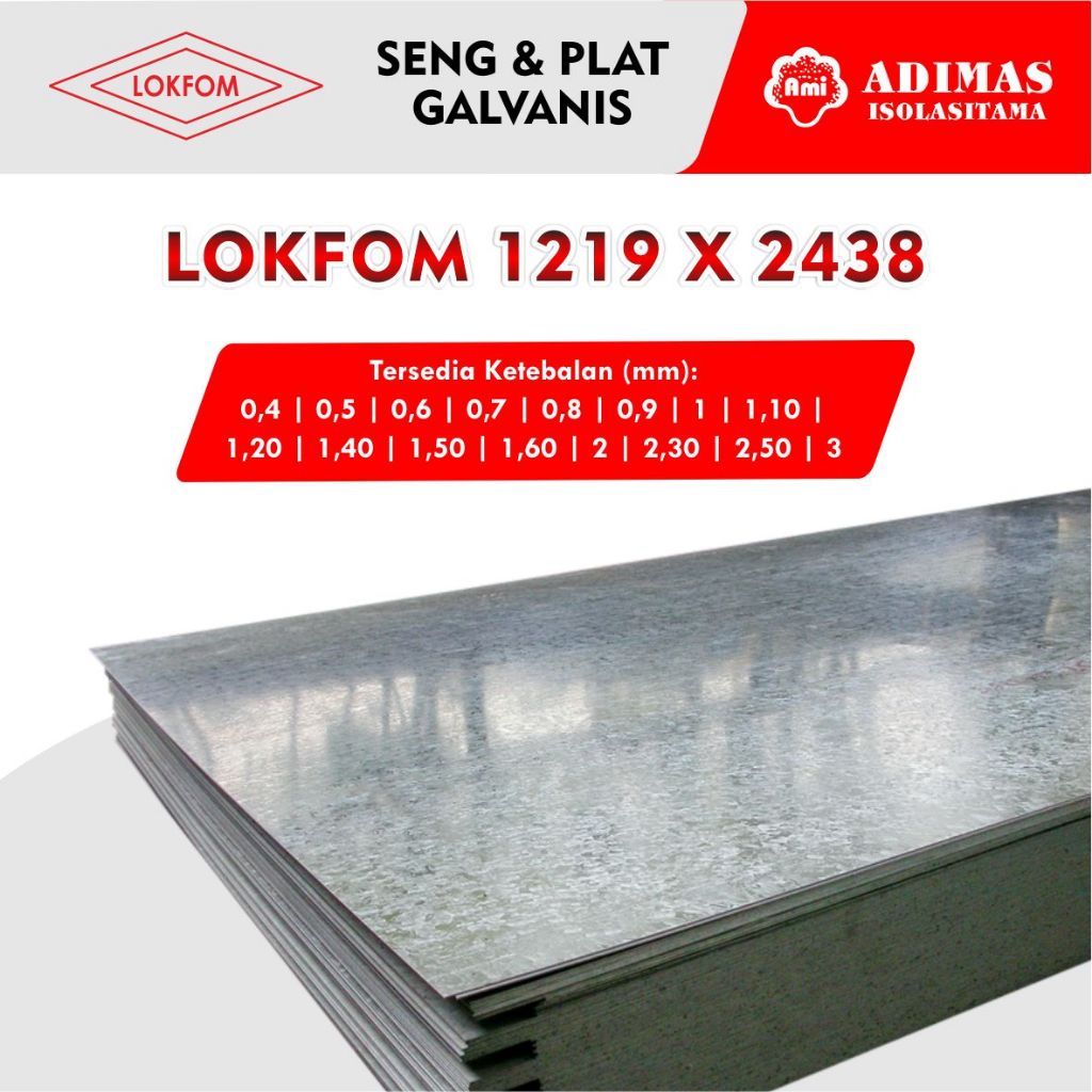 Plat Seng Galvanis BJLS Lembar 1,219 M x 2,438 M Lokfom
