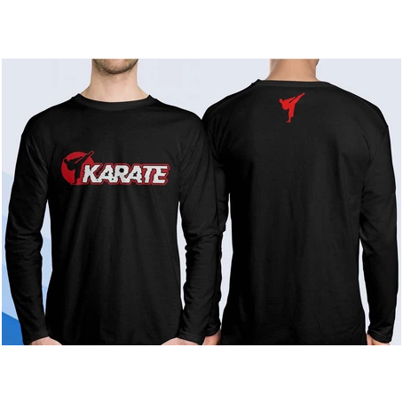 Kaos Baju Karate Fighter Mawashi Geri Lengan Panjang || Kaos Karate Distro