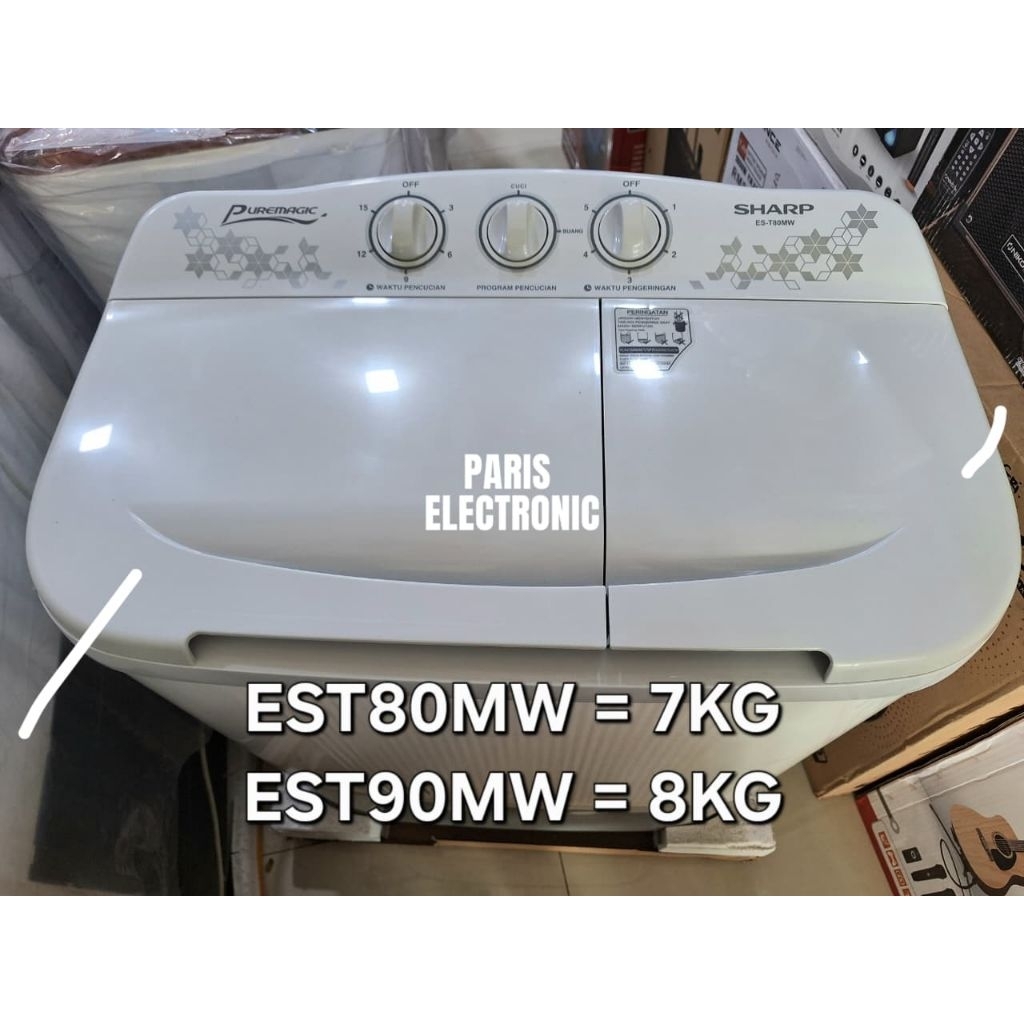 SHARP PUREMAGIC MESIN CUCI 7KG ES-T80MW / 8KG ES-T90MW