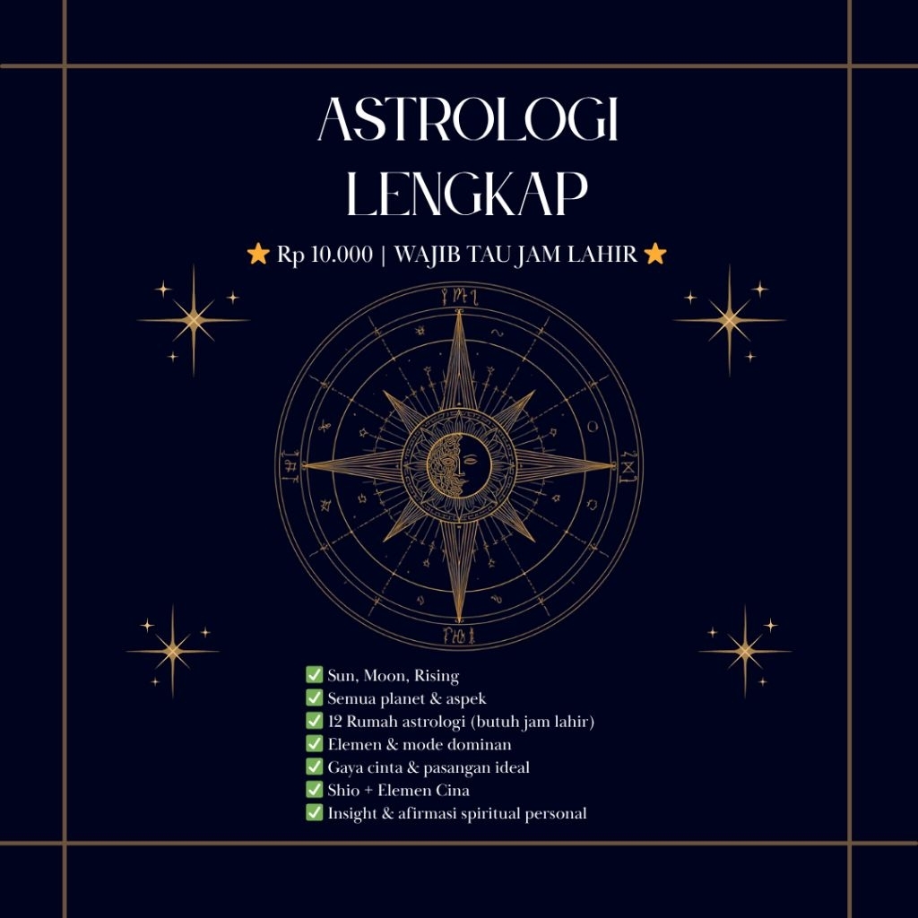 ASTROLOGI LENGKAP MURAH | Sun Moon Rising | Analisis Cinta, Kepribadian & Spiritual (WAJIB TAU JAM L
