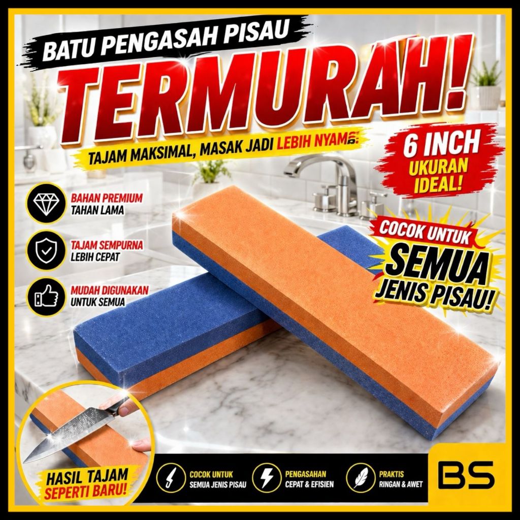 Batu Asahan Pisau  6 inch Asahan Pengasah Pisau Tajam