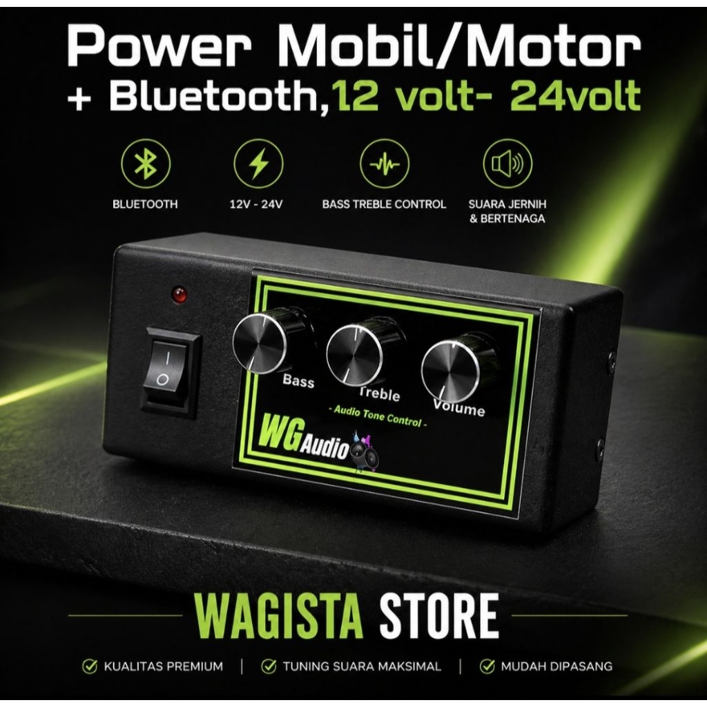 Power Amplifier mobil plus Bluetooth & Tone Control WG