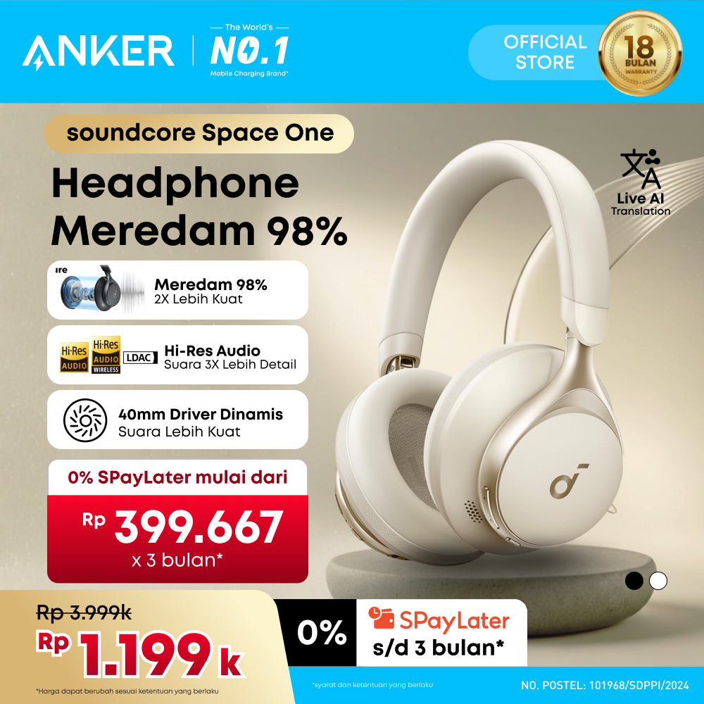 ( NEW LAUNCH ) Headphone Bluetooth Soundcore Space One - A3035