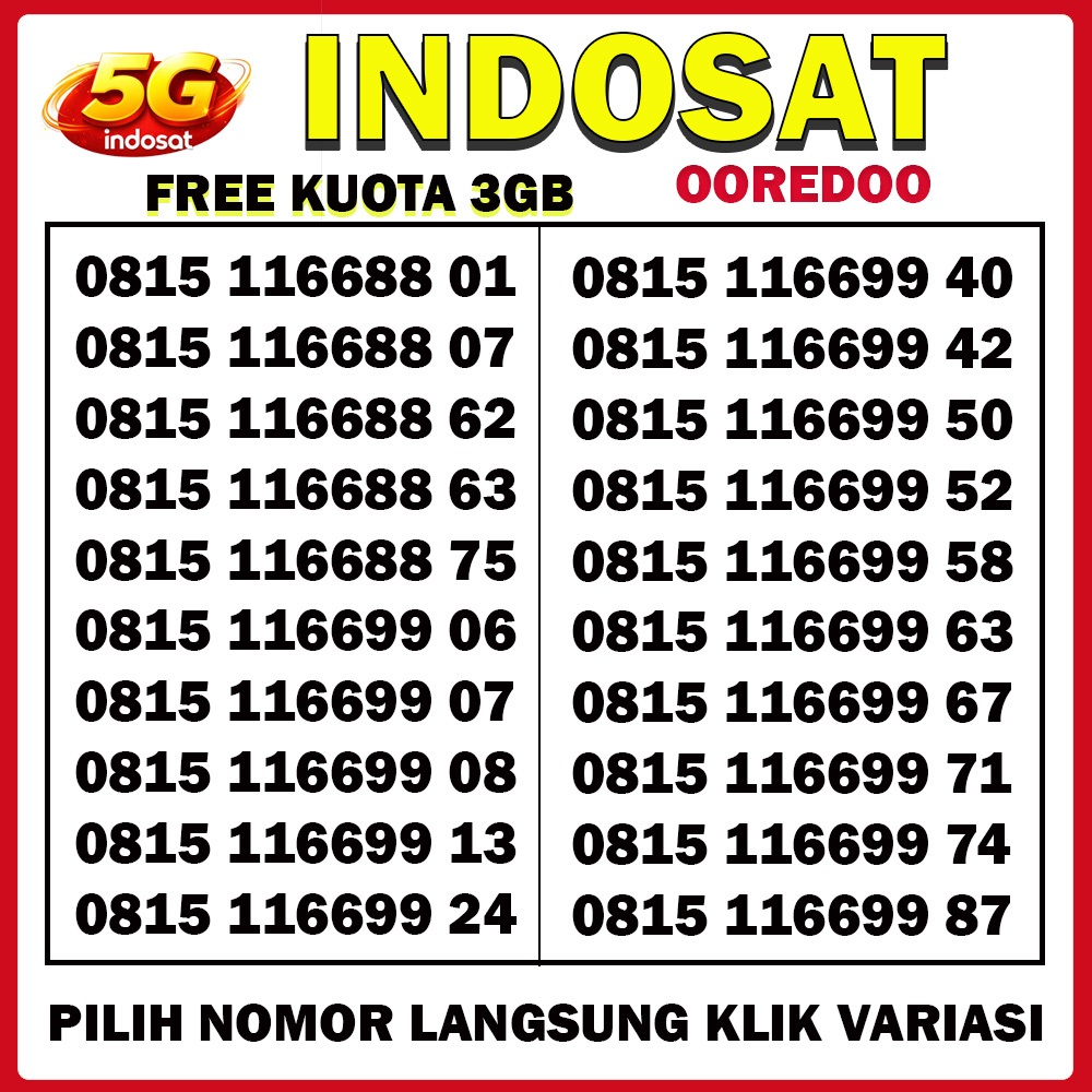 Nomor cantik Indosat ooredoo Support 5G