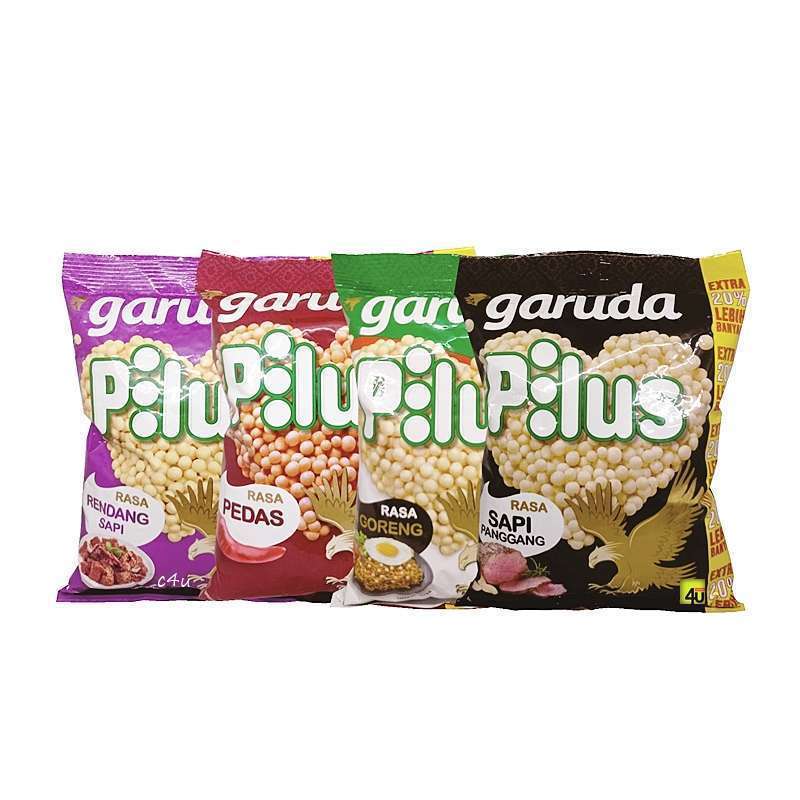 Pilus Garuda 80gr + 16gr Snack Pilus Garuda Aneka Rasa Original Sapi Panggang Pedas Mie Goreng Renda