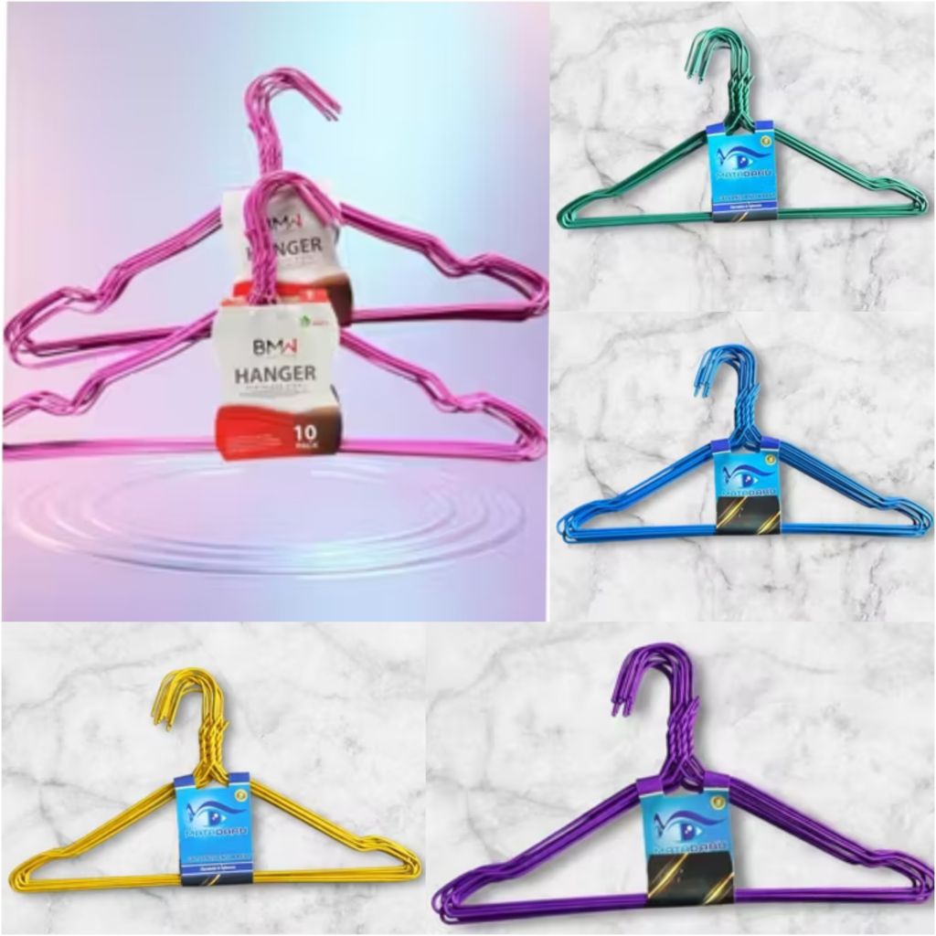 Gantungan Hanger Baju Tebal Hanger Besi Isi 10pcs gantungan baju hanger besi