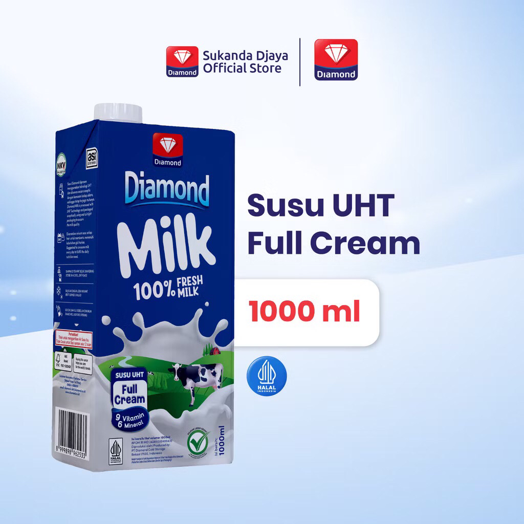 UHT DIAMOND 1L susu cair full cream