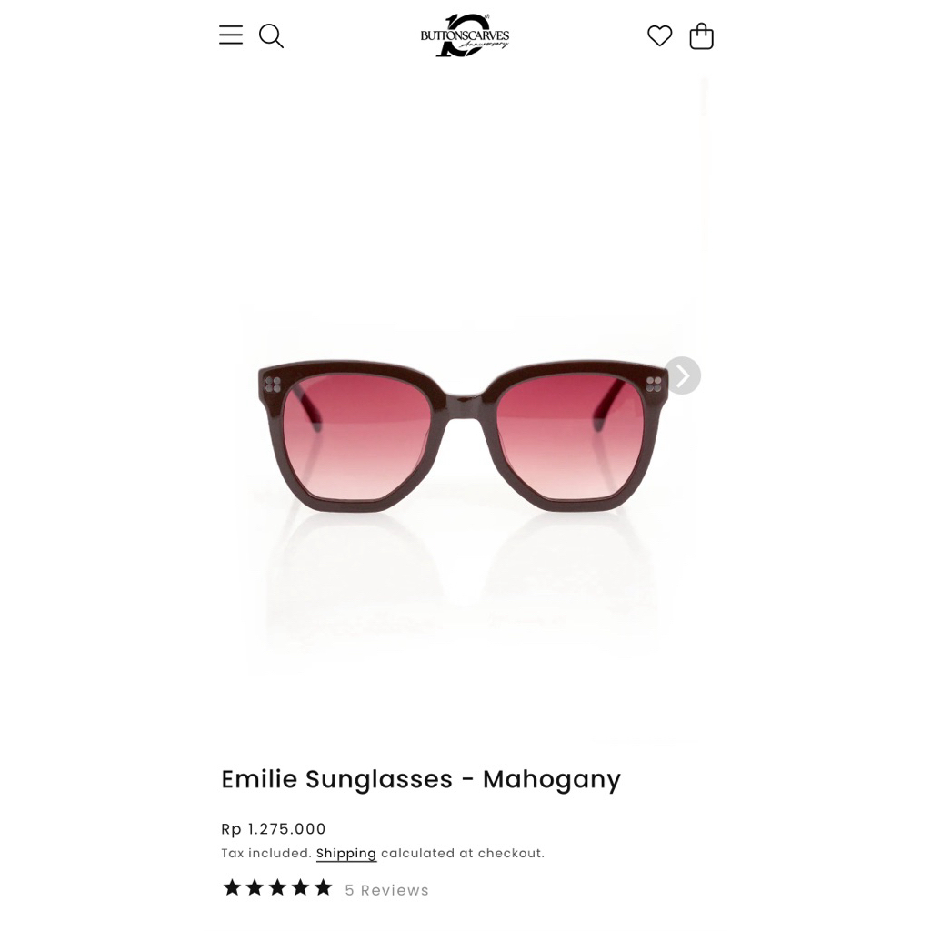 NEW Buttonscarves Emilie Sunglasses Mahogany