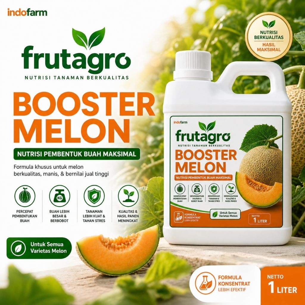 Pupuk Booster Tanaman Melon 1 liter/Nutrisi pemacu pertumbuhan bunga buah akar tunas tanaman melon