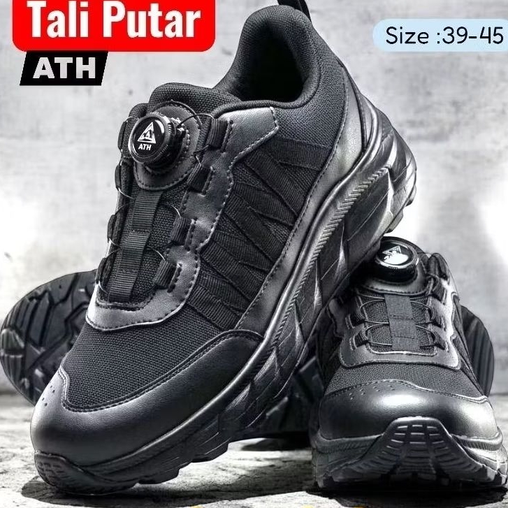 Sepatu Pria Black Tali Putar