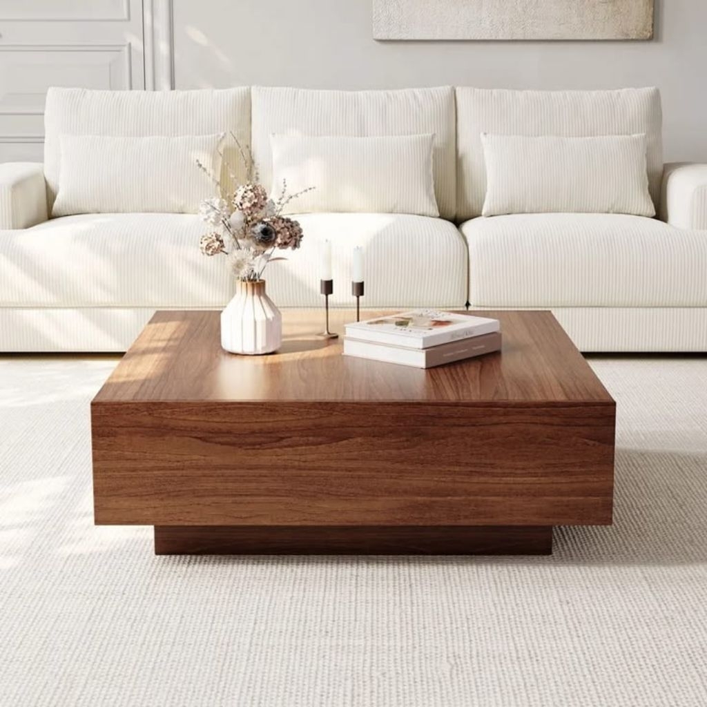 Coffee Table Minimalis Kotak / Meja Kopi Kayu Lesehan Modern / Meja Tamu Esteti
