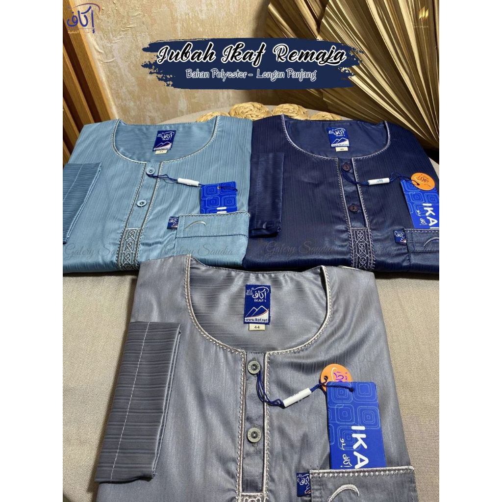 Jubah Remaja Laki-laki lengan panjang bahan polyester original ikaf saudi