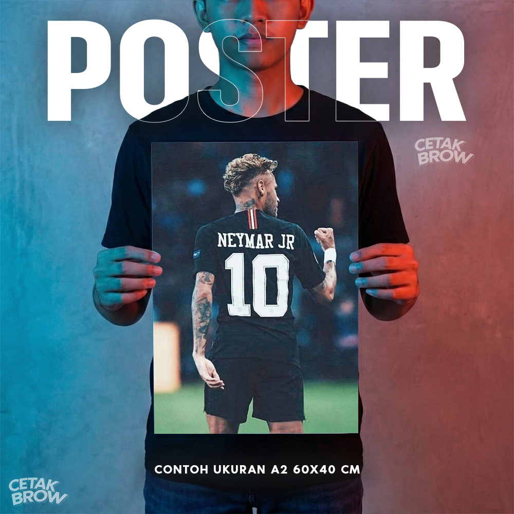 Poster Neymar Junior Pemain Bola Legendaris Soccer Bisa Custom Gambar Sendiri Hiasan Dinding Kamar