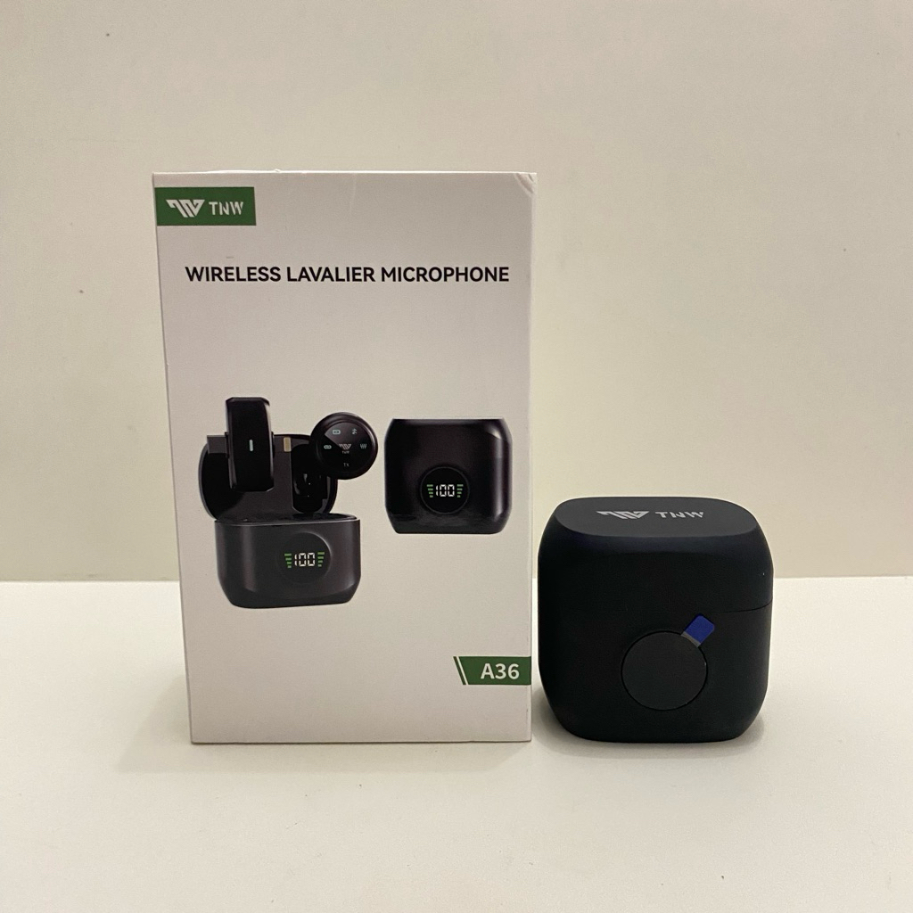 [preloved] tnw wireless lavalier microphone dual magnetic plug & play clip-on hitam a36