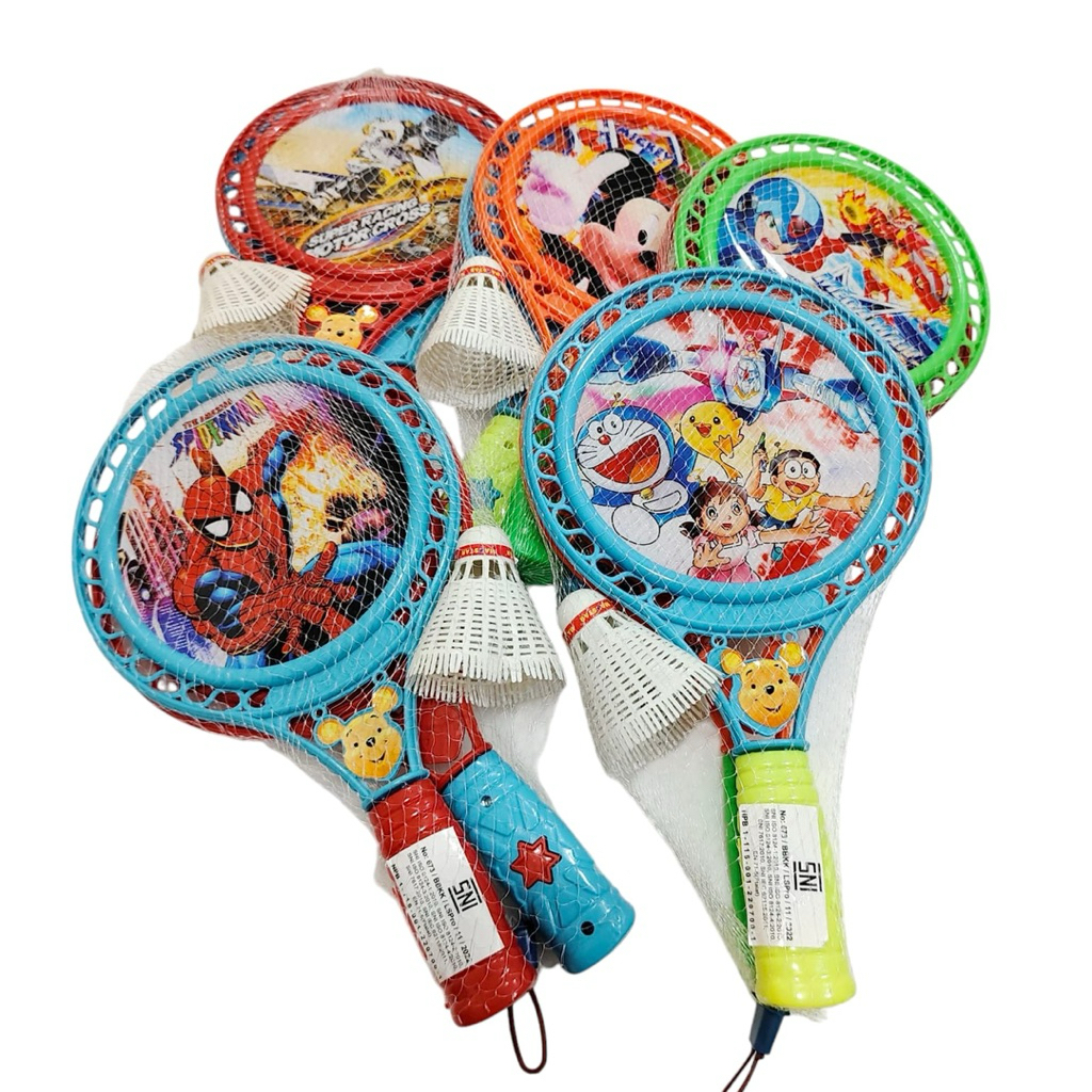 1022 mainan raket plastik 1 set isi 2 anak anak / mainan raket ting tong isi 2 anak anak / mainan ra