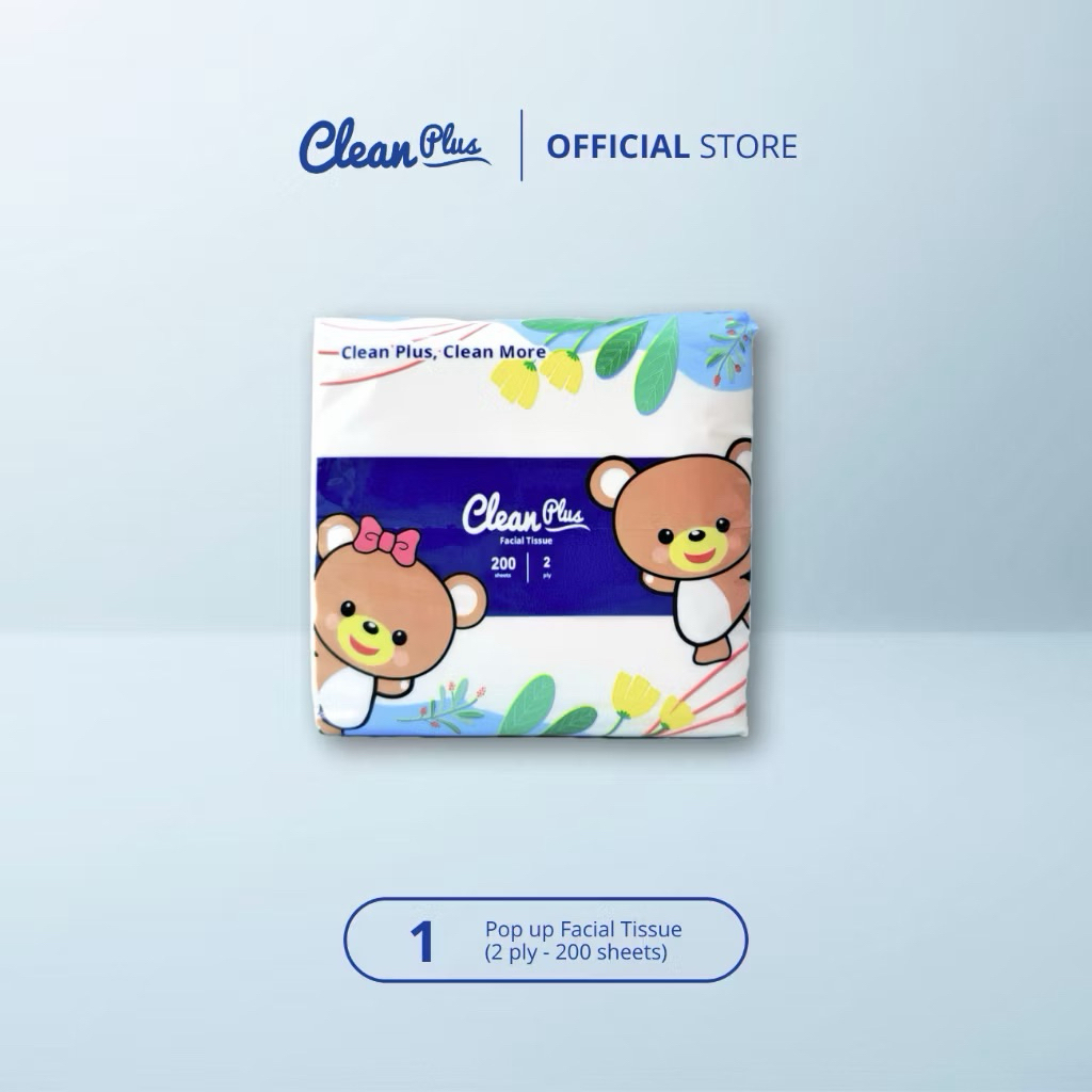 Tisu Clean Plus Pop Up Tissue 200 Sheets