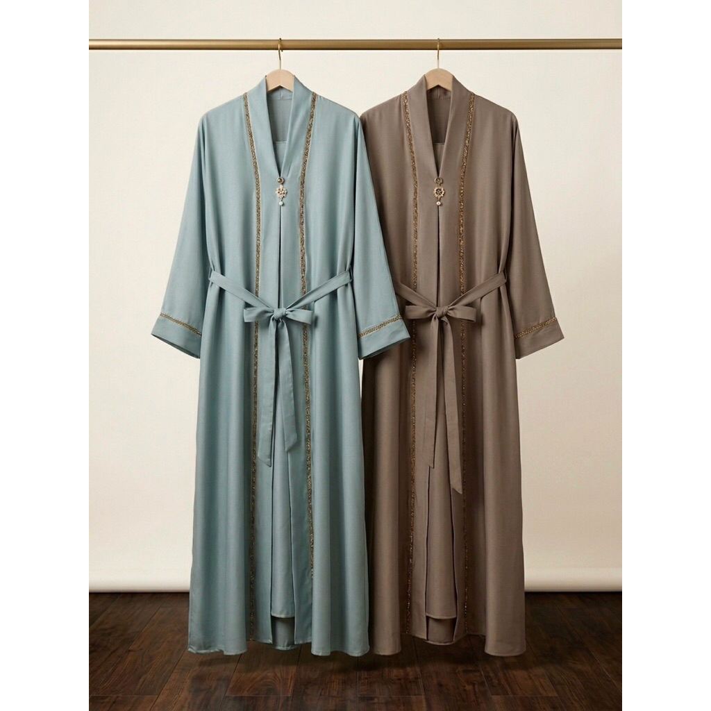 Abaya saudi original set ( outer+inner nyatu) + free pashmina /Abaya Lebaran / Abaya murah / Abaya O