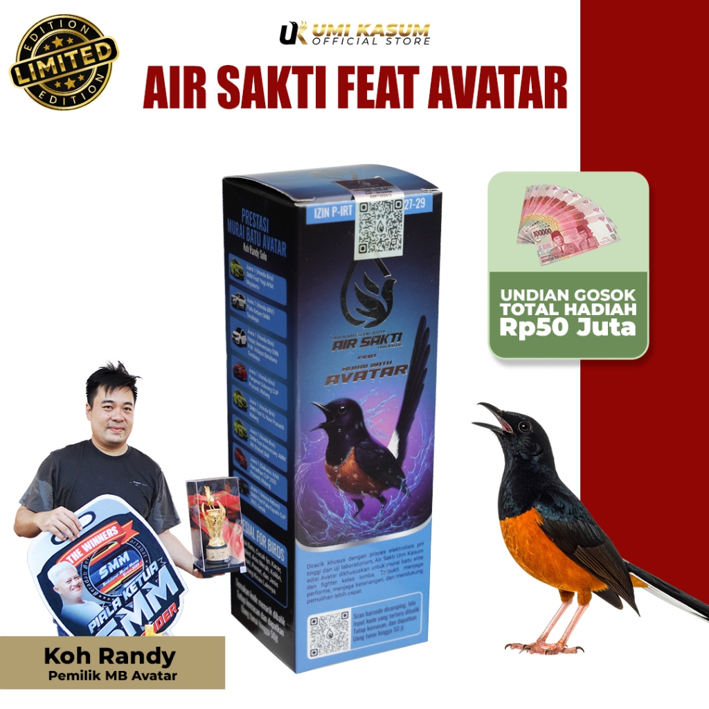 Air Sakti Umi Kasum Air Burung Murai Batu Ekor Panjang Trotol Jantan Gacor | Air Minum Burung Juara