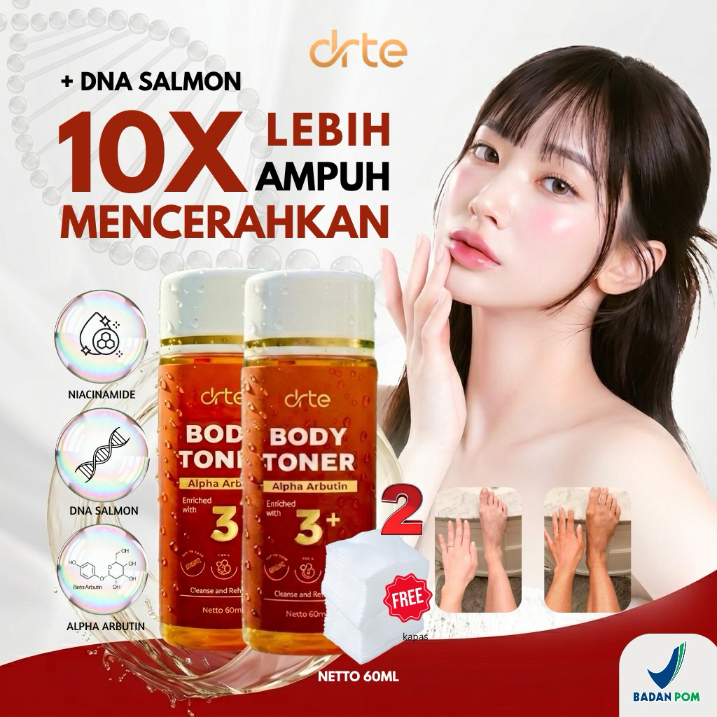 (TERLARIS) TONER BADAN PENCERAH 60 MLMENCERAHKAN MEMUTIHKAN HB LOTION KULIT BADAN PUTIH