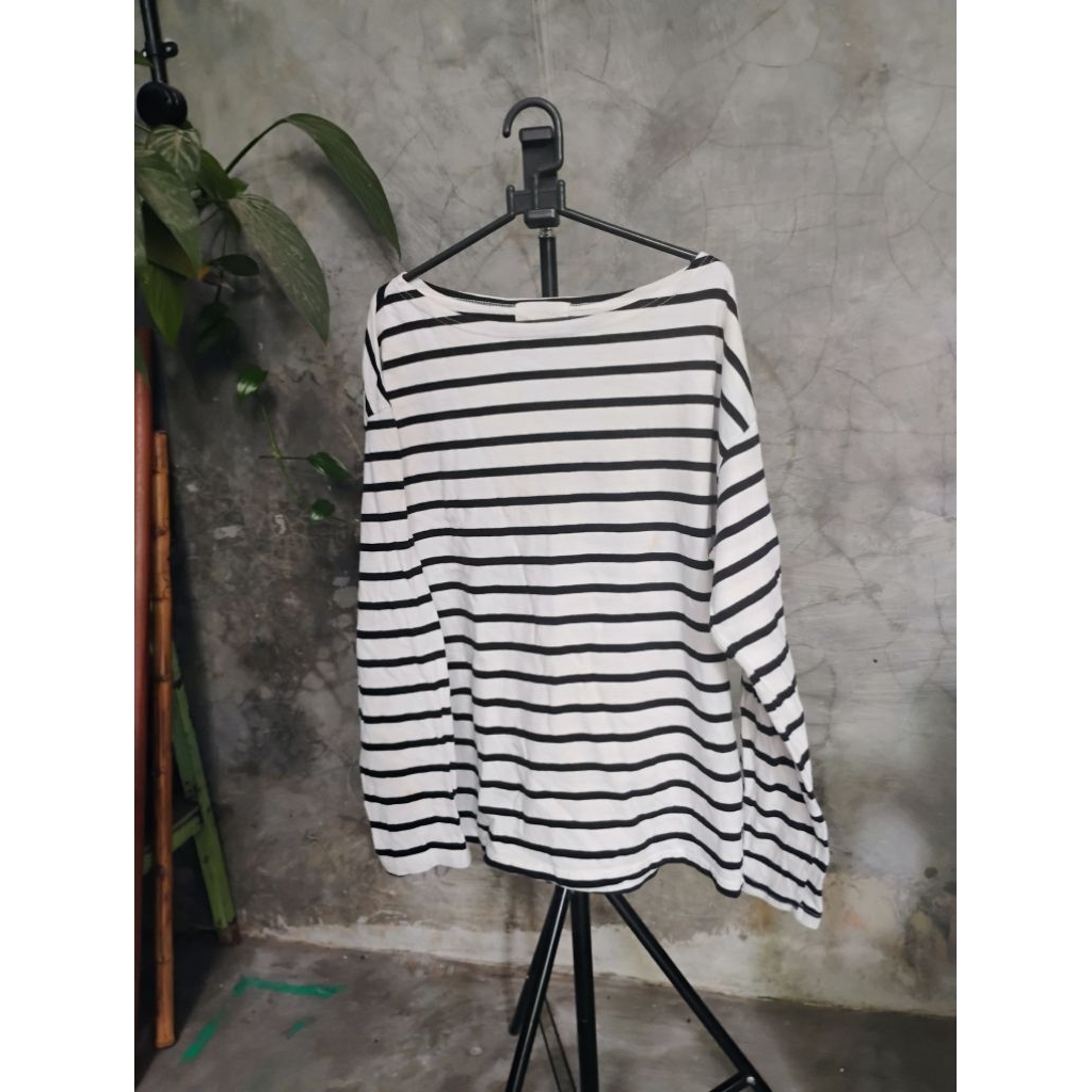 atasan kaos jumbo wanita garis garis