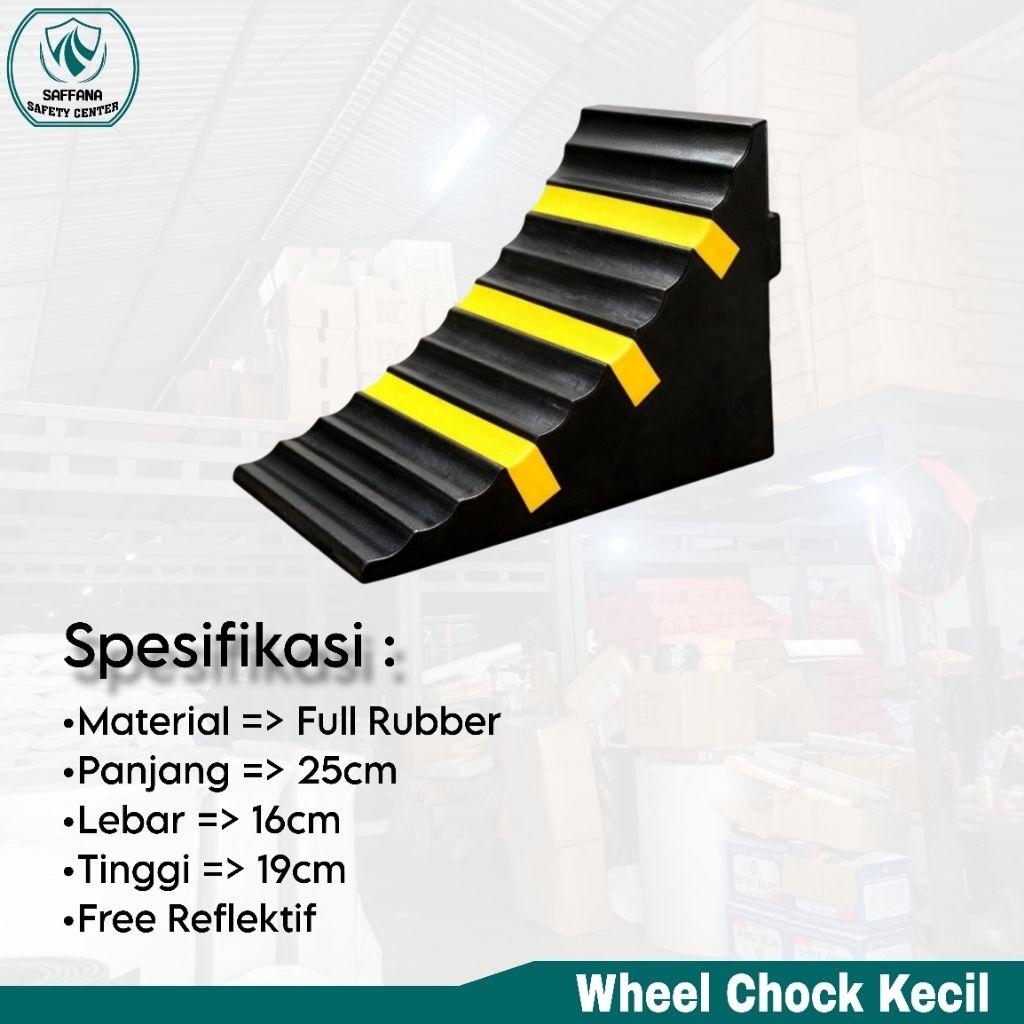 Wheel Chock Kecil Rubber Pengganjal Ban Mobil Motor Karet Penunjang Keselamatan Solid