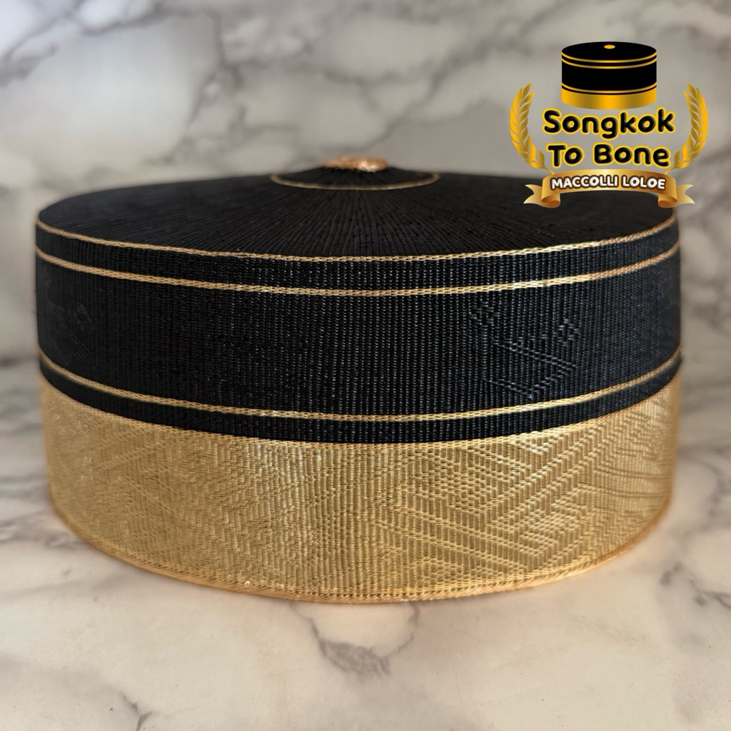 Songkok Recca Tembaga Gold Super Premium - Songkok Bugis - Songkok To Bone - SRTGSP