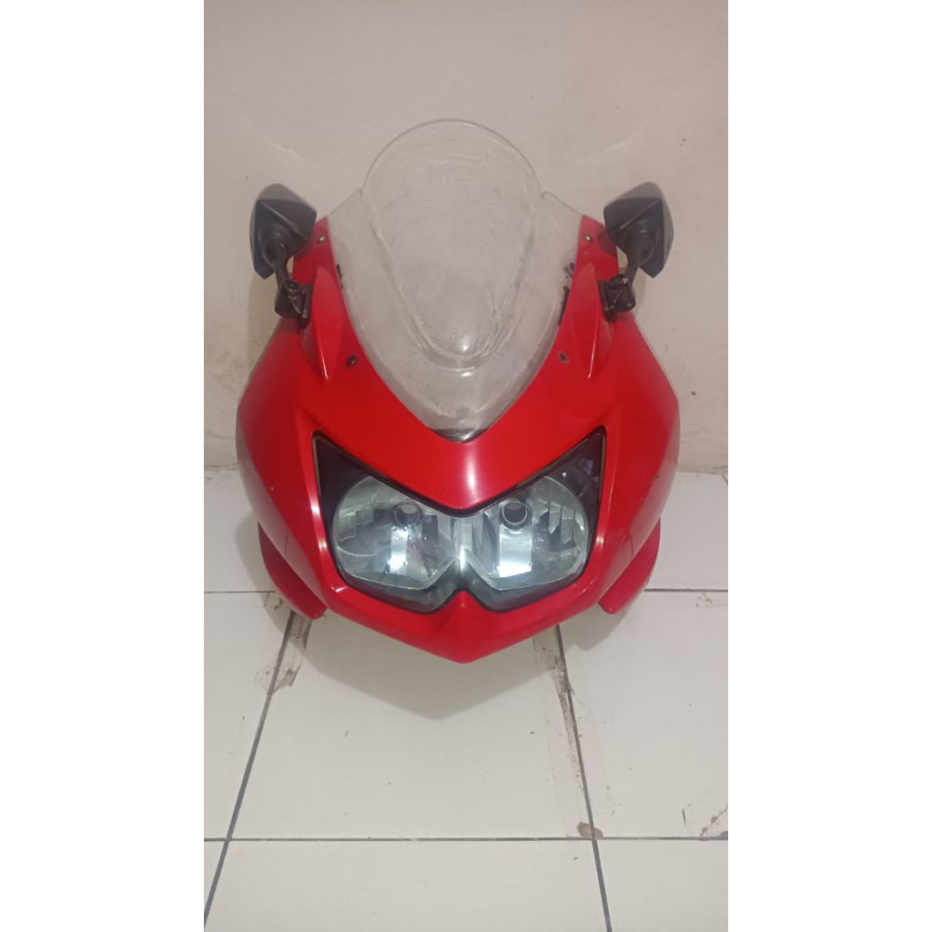 pairing lampu plus sen dan visor original copotan ninja 250 karbu
