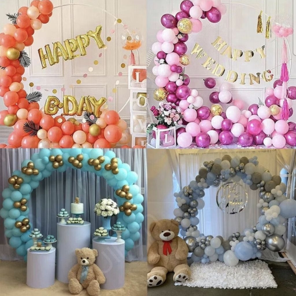 Tiang Backdrop Bentuk Bulat Tiang Dekorasi Balon Bunga