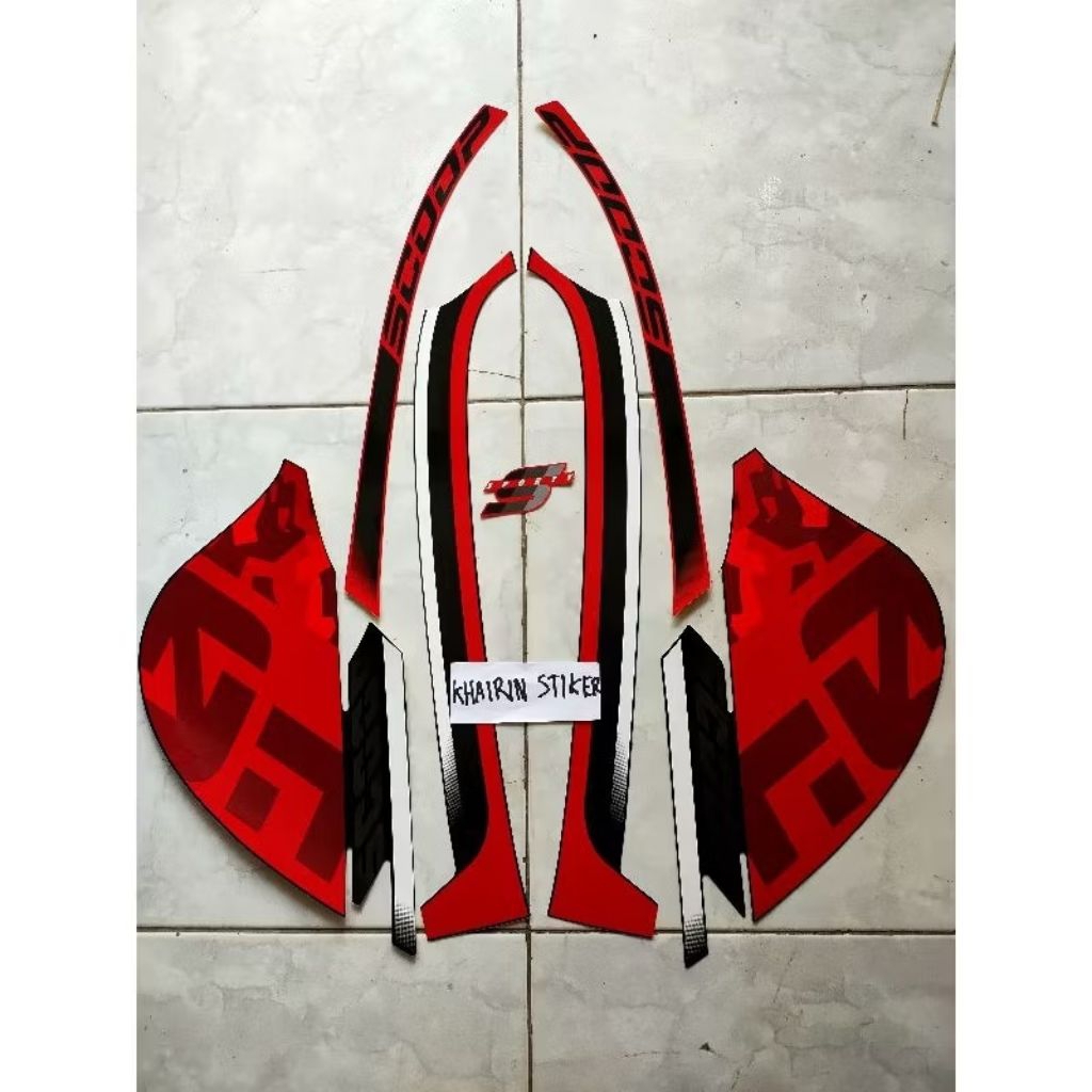 striping stiker original Scoopy sporty 2020 2021 hitam merah original