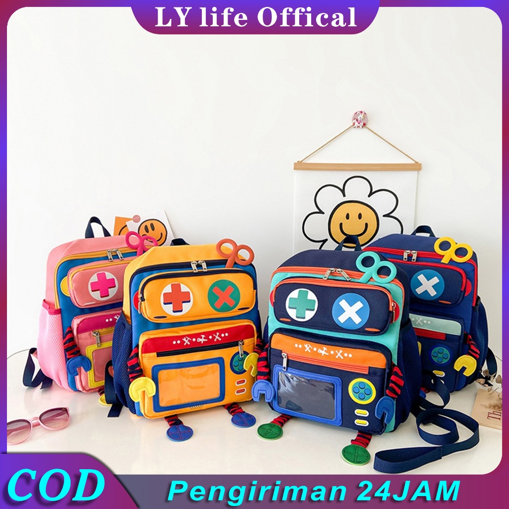 3D Robot Kids Backpack - Tas Ransel Premium Tebal Anak laki laki Robot Calculator kalkulator - Tas S