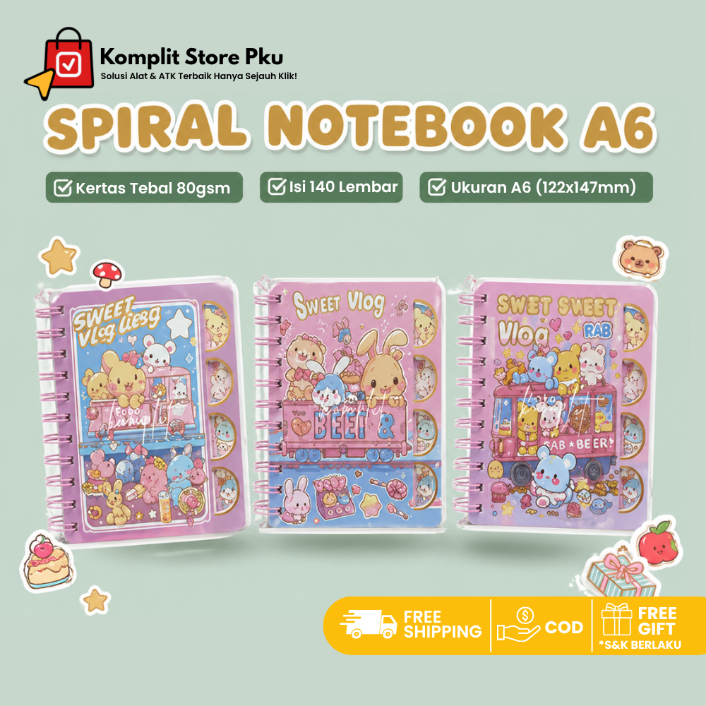 Komplit - Notes Spiral A6 Mini Fancy Heymixiong HMX-A6LK-56210