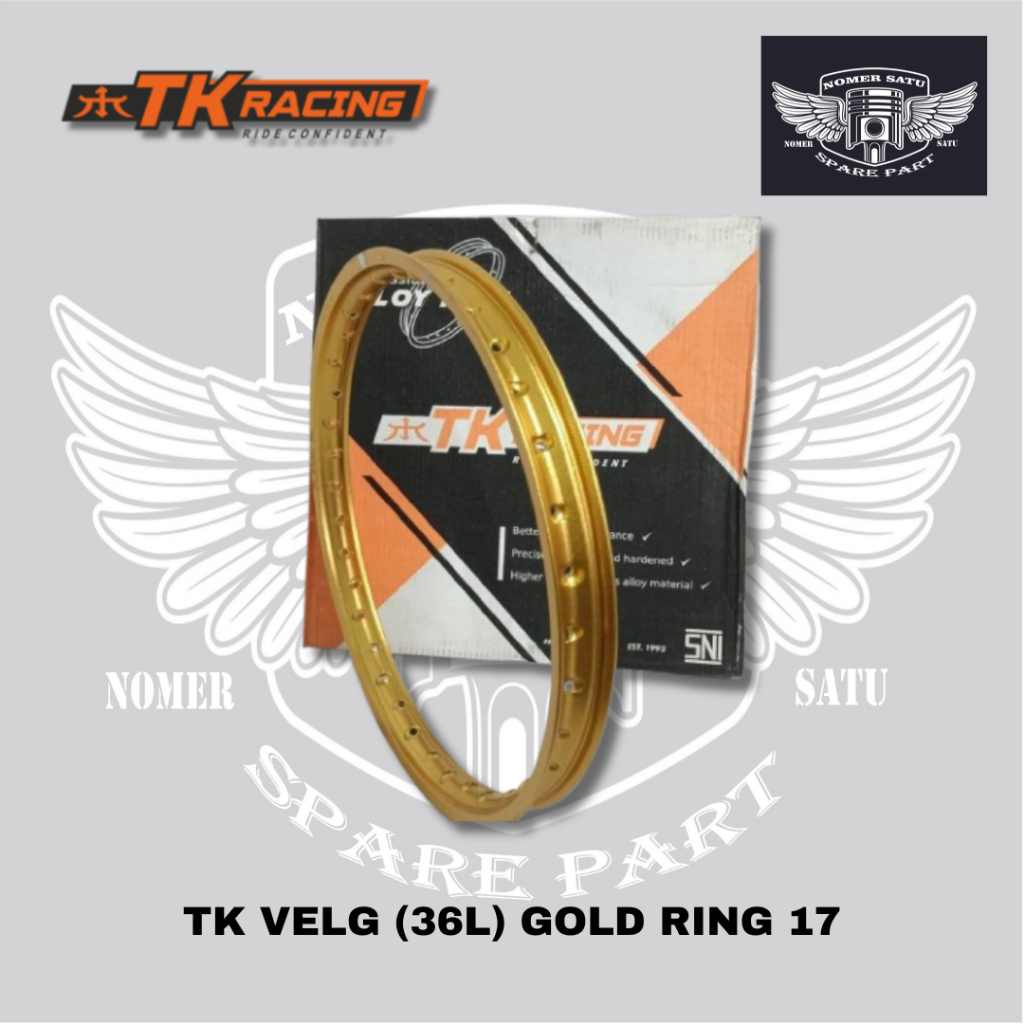 TK RACING PELEK VELG ALUMINIUM 36 LUBANG HOLE GOLD RING 17 UKURAN 140 185 215 300 ORIGINAL 100%